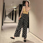 Polka Dot Wide Leg Trouser For Women's